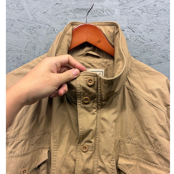 LL Bean Hooded Twill Utility Field Jacket Men's XXL Tall Beige Outdoor - Picture 2 of 12